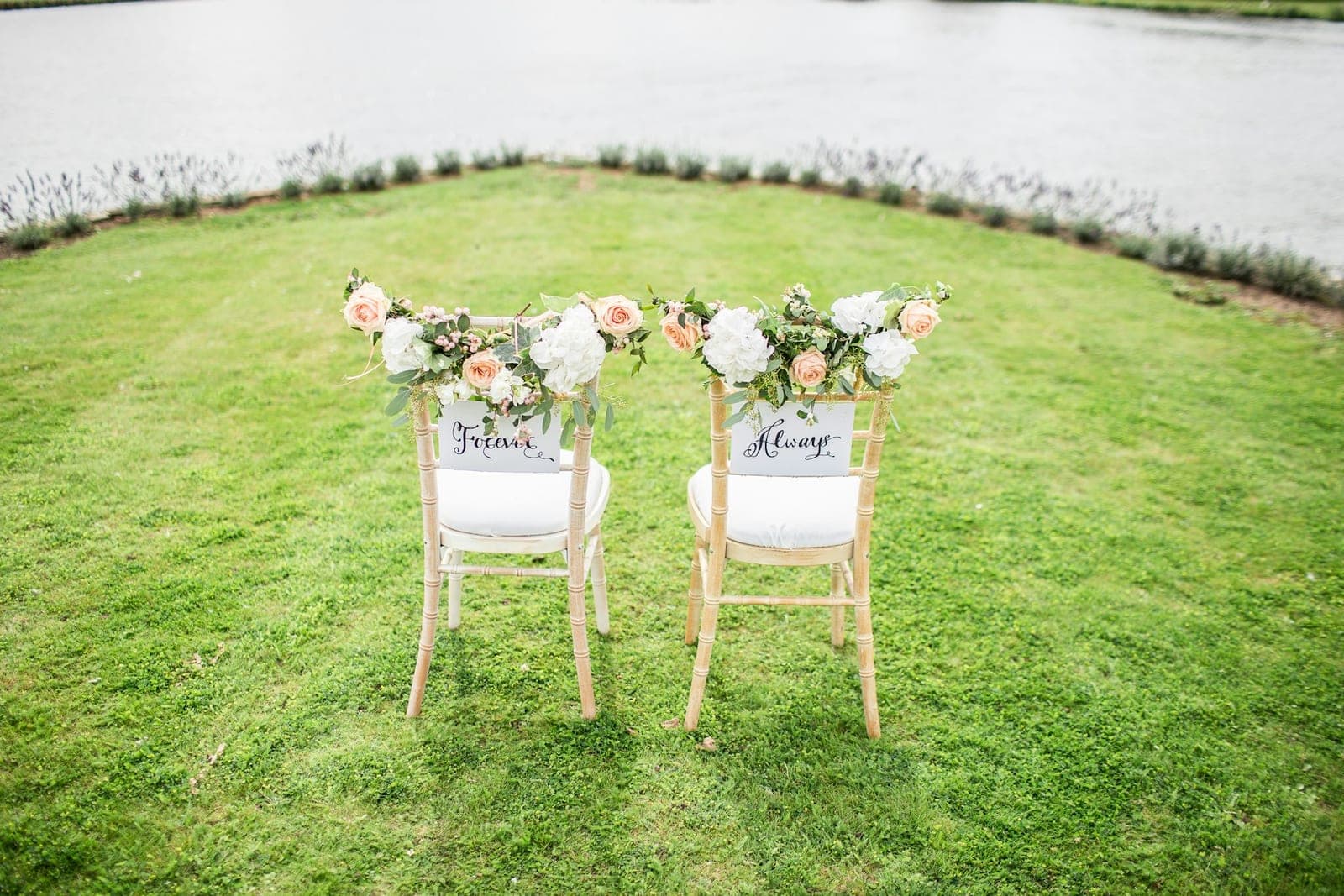 Two chairs waiting on the lawn