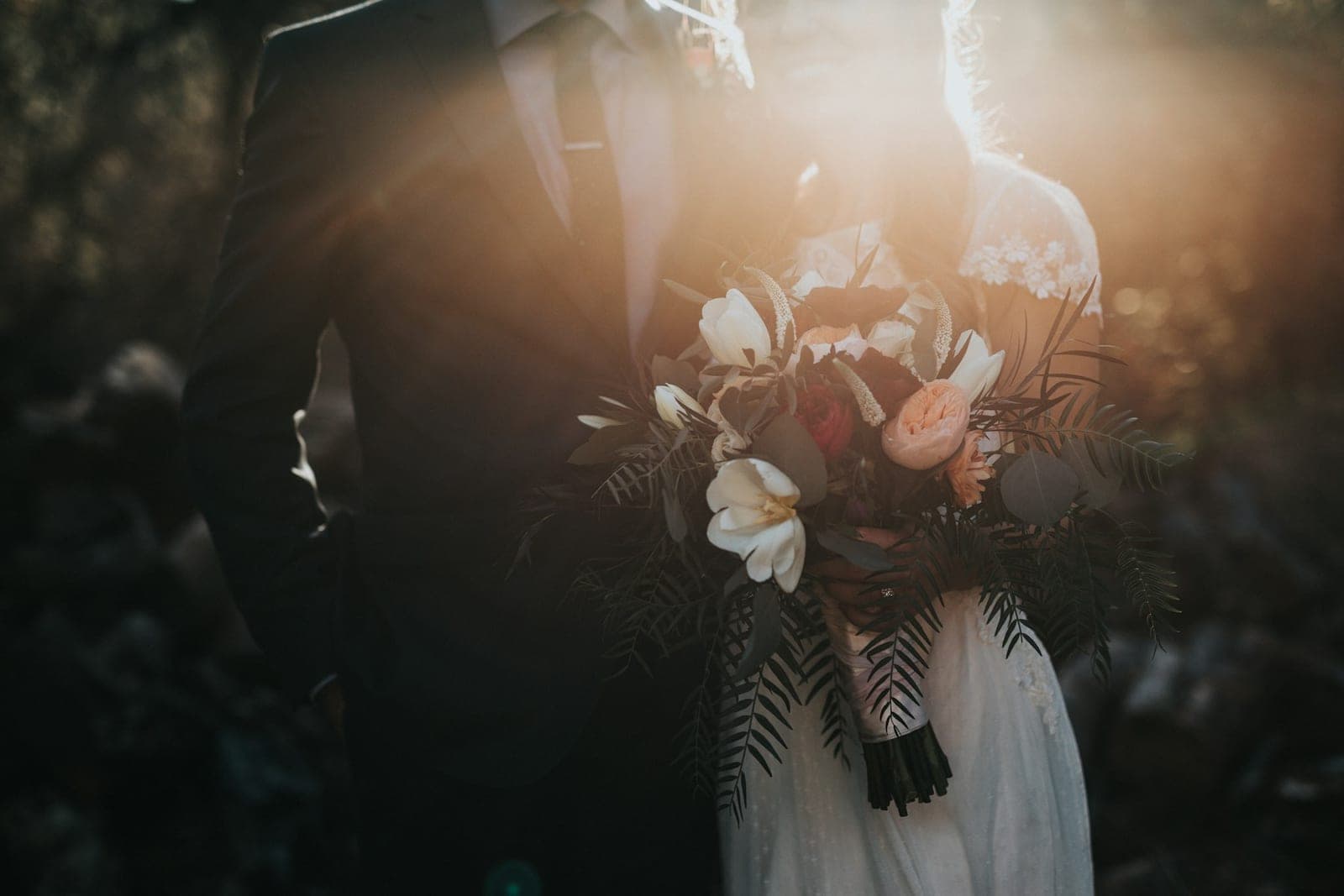 Rosie with her bouquet, late in the day